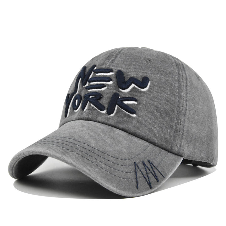 Gorra de béisbol retro 3D para hombre con adorno de Nueva York - Gorra ligera para todas las estaciones con visera curva y diseño estructurado de 6 paneles, con letras, gorra casual y para ocasiones especiales para el 4 de julio, ropa casual (lavable a ma