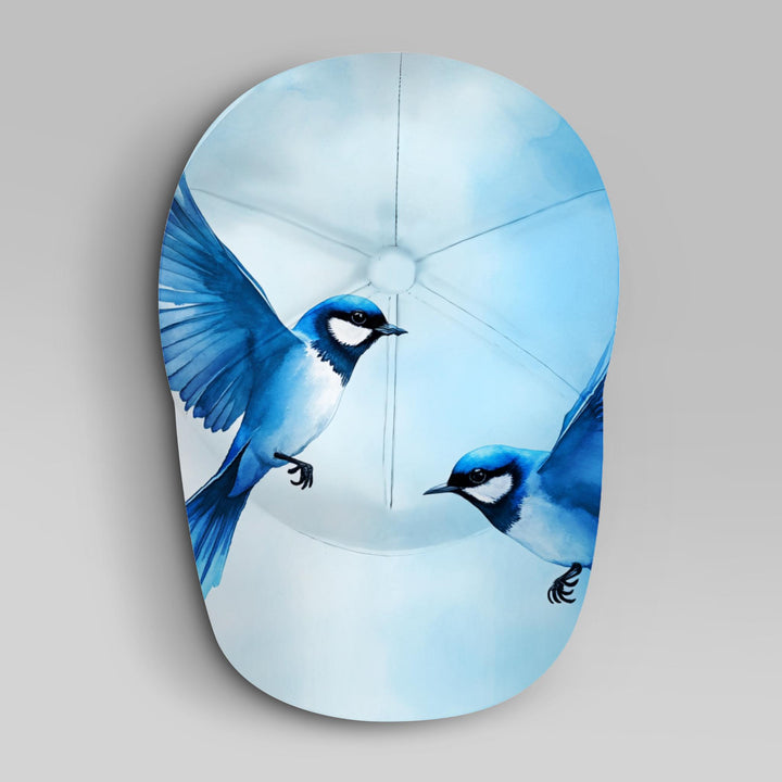 Gorra de Béisbol Ajustable y Ligera - Azul Claro con Estampado de Pájaros Voladores (Pájaros Azules), Gorra Deportiva para Exteriores Lavable a Máquina, Sombrero de Verano Casual Ideal para Estilo Urbano y Ropa casual