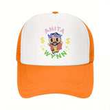 Gorra de Papá Anita Max Wynn - Snapback Ajustable, Gorra de Béisbol de Malla Transpirable con Visera Rosa y Diseño de Personaje de Dibujos Animados, Lavable a Máquina