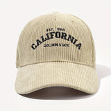 1 gorra de invierno unisex estilo callejero con bordado CALIFORNIA, para uso casual al aire libre