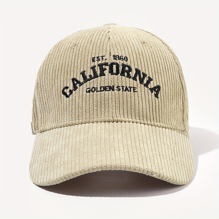 1 gorra de invierno unisex estilo callejero con bordado CALIFORNIA, para uso casual al aire libre