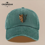 1 gorra de béisbol retro con estampado leopardo - Diseño ajustable similar al oído del cheetah, ligera y transpirable para , viajes u outfits casuales: marrón//beige claro (lavada manual)