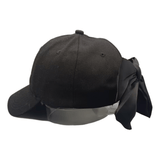 Gorra de Béisbol Ajustable Negra con Gran Lazo - Sombrero de Ala Ancha para el Sol, Ribete Blanco y Visera Curva para Exteriores, Casual, Viajes - Gorra Clásica de Papá (Duradera, Talla Única)