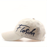 Gorra Unisex de Primavera/Otoño con Bordado Retro y Visera Curva, Gorros Baseball para Mujer al Aire Libre