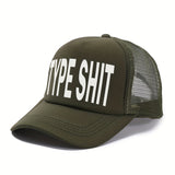 Gorra de Béisbol de Malla con Estampado de Letras para Mujer - Ajustable, Ligera y Transpirable con Cierre Snapback