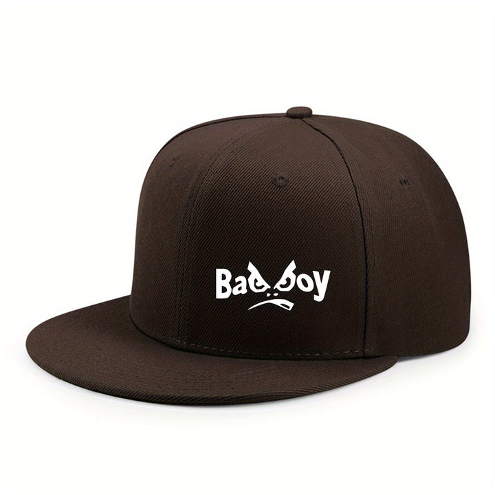 Gorra de béisbol con diseño gráfico malo - Gorra negra con diseño de personaje de dibujos animados blanco, ropa urbana unisex para hombres y mujeres, lavable a mano, ropa de cabeza para exteriores, letra oscura, gorro duradero.