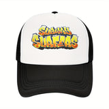 Sombrero de camionero para Subways Surfers unisex - Espalda de malla ajustable, diseño de dibujos animados vibrante, amarillo y blanco, perfecto para el verano, la pesca y las actividades al aire libre, calzado ajustable | Gorra gráfica vibrante | Sombrer