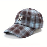 Gorra de béisbol unisex - Gorra snapback ligera y ajustable con diseño a cuadros y rayas, marrón - para hombres y mujeres, casual para exteriores, oficina, sombrero de oficina, sombrero elegante, sombrero duradero, accesorio de moda, amantes de la moda