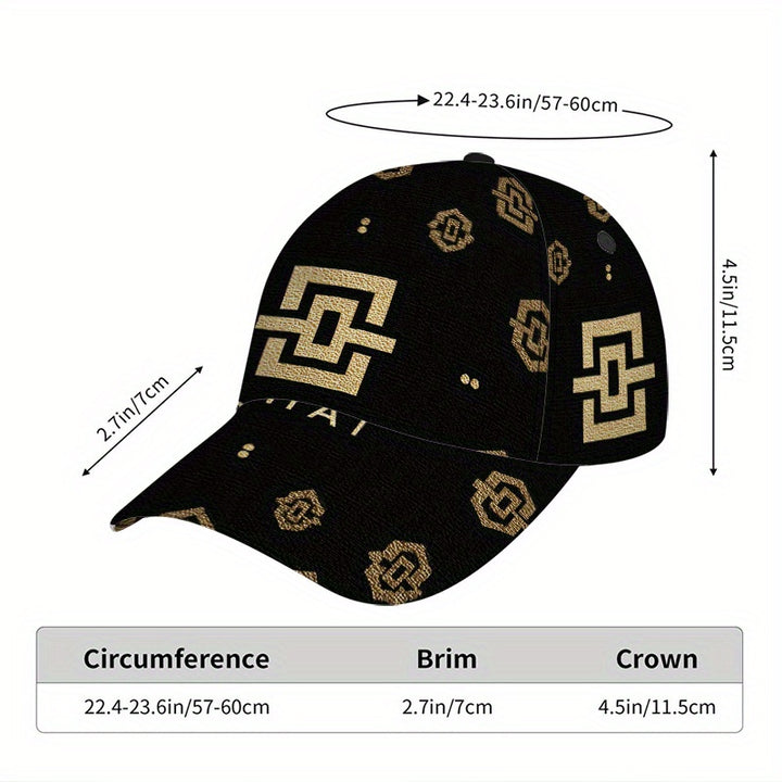 1 gorra de béisbol elegante con estampado dorado 2D para Acción de Gracias - Gorra de poliéster de cuerpo completo con diseño vibrante y audaz, ideal para streetwear, deportes y carreras al aire libre, Ropa Casual,Moda Streetwear,Sombreros de Moda,Tela Du