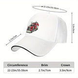 Gorra de Béisbol Retro Clásica con Camión Grande - Gorra Ligera Ajustable para Papá con Gráfico Semi-Camión Rojo Vibrante, Sombrero Unisex para Hombres y Mujeres, Ropa Casual & Fiesta de Solteros, Gorras Divertidas de Camionero para Adultos, Tocado Unisex