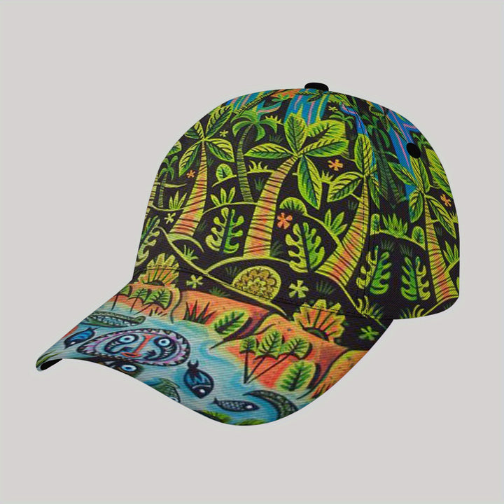 Gorra Deportiva Ligera para Hombres CUTEHSJ con Estampado de Palmera Tropical y Mariposa - Cierre Ajustable, Sombrero Transpirable para el Sol para Playa, Pesca, Actividades al Aire Libre & Vacaciones, Accesorio de Playa, Diseño Vibrante, Ajuste Cómodo