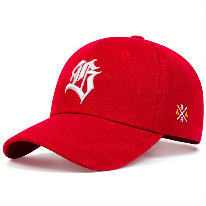 Gorra de béisbol bordada con letras de estilo gótico, visera curva para protección solar y ajustable, gorra casual transpirable para papá, sombrero deportivo para el sol para mujeres y hombres
