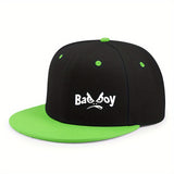 Gorra de béisbol con diseño gráfico malo - Gorra negra con diseño de personaje de dibujos animados blanco, ropa urbana unisex para hombres y mujeres, lavable a mano, ropa de cabeza para exteriores, letra oscura, gorro duradero.