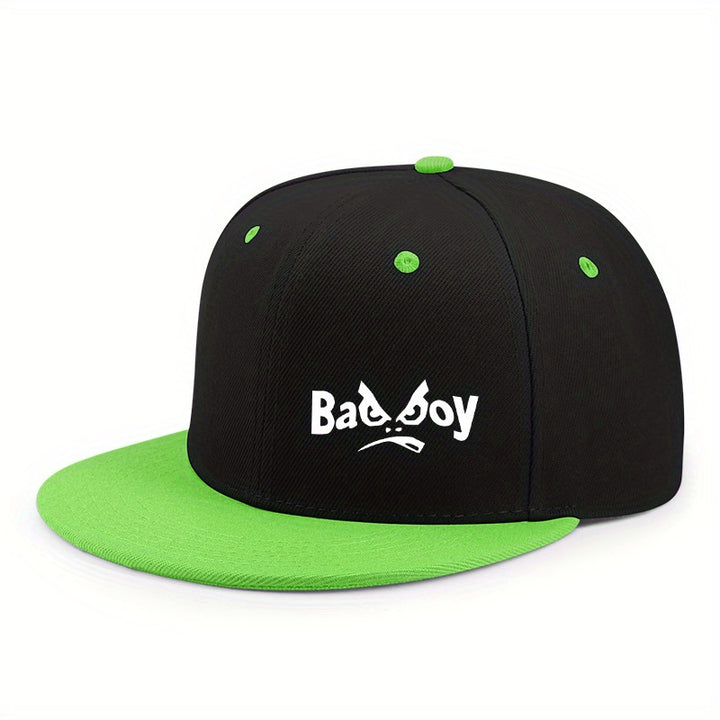 Gorra de béisbol con diseño gráfico malo - Gorra negra con diseño de personaje de dibujos animados blanco, ropa urbana unisex para hombres y mujeres, lavable a mano, ropa de cabeza para exteriores, letra oscura, gorro duradero.