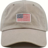 Gorra de Béisbol de Algodón Bordada con la Bandera Americana, 100% Algodón Ajustable, Estilo Hip-Hop Ligero, Ajuste No Elástico, Artesanía Tejida, Tema de Ocasión, Gorra de Béisbol Bordada
