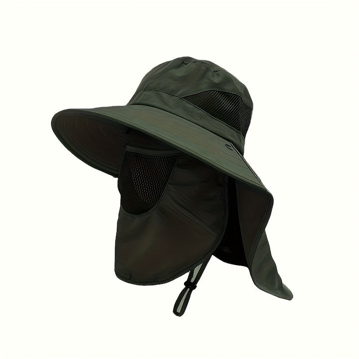 1 sombrero de verano con ala grande para cubrir la cara - Sombrero ancho para ciclismo, pesca y senderismo - Tela lavable a máquina, blanco, protección solar, accesorio neutro transpirable