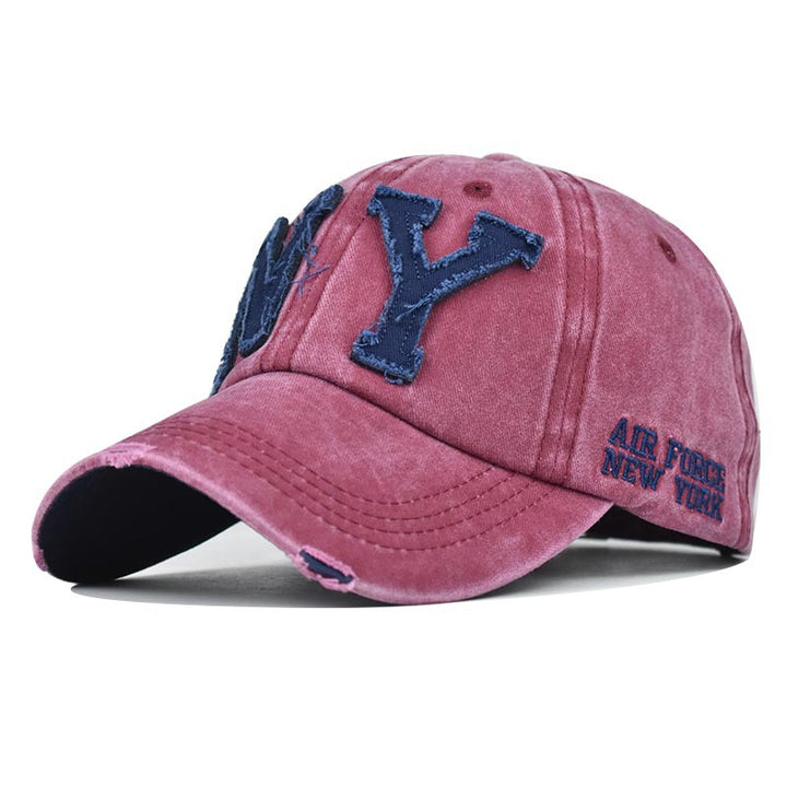 Gorra de béisbol con letra NY y bordado de dibujos animados - Cierre ajustable con visera, gorro ligero y transpirable para deportes al aire libre, gimnasio y uso casual - Gorra unisex para todas las estaciones con logo de NY (regalo ideal para hombres...