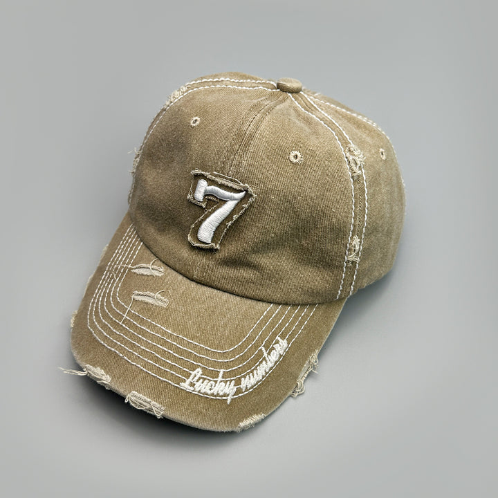 Gorra de béisbol retro para mujer con diseño 3D de la suerte con el número '7' - Snapback ajustable, proceso perforado lavable a la mano, opciones multicolores (, Azul Marino, Borgoña, ) - Estilo casual de calle y conjuntos navideños, ajuste duradero sin