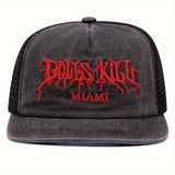 Gorra Trucker Gótica de Miami para Hombres y Mujeres, Visera Plana Snapback, Gorra de Béisbol Streetwear en Poliéster