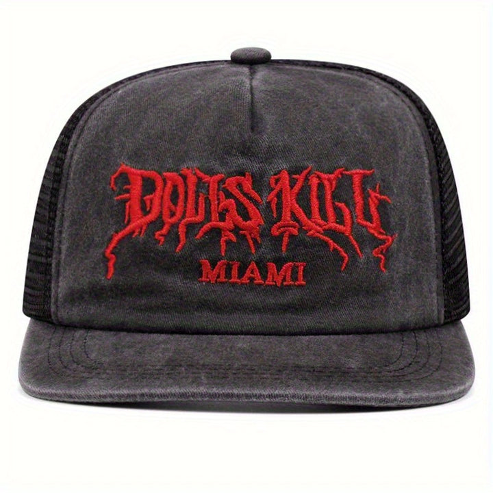 Gorra Trucker Gótica de Miami para Hombres y Mujeres, Visera Plana Snapback, Gorra de Béisbol Streetwear en Poliéster