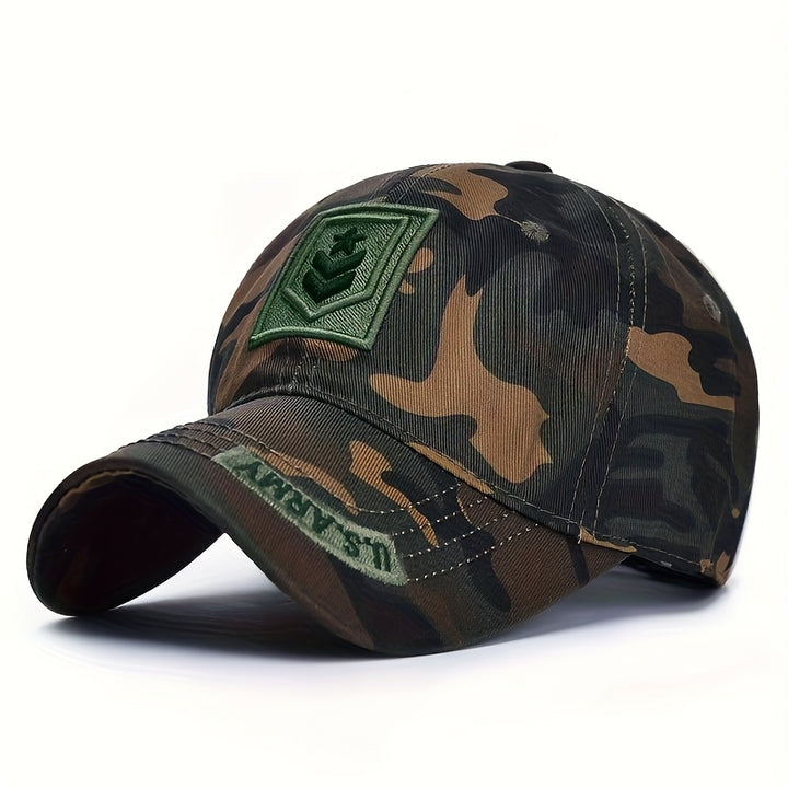 Gorra de béisbol de camuflaje para hombre con diseño patriótico de águila bordada - Snapback ajustable, parte trasera de malla transpirable, gorro para exteriores para todas las estaciones para pesca y caza