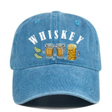 Gorra de Béisbol Vintage con Emblema de Whisky y Vino, Ajustable Snapback, Logo Manual para Estilo Retro, Cata de Vinos, Bares y Fiestas Navideñas - No Elástica, Ideal para Entusiastas del Retro y Seguidores de la Cultura del Vino