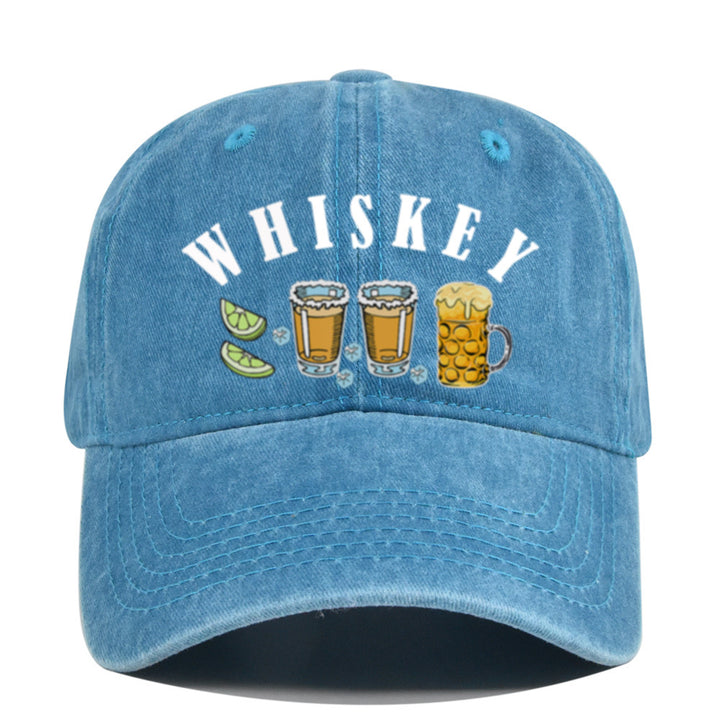 Gorra de Béisbol Vintage con Emblema de Whisky y Vino, Ajustable Snapback, Logo Manual para Estilo Retro, Cata de Vinos, Bares y Fiestas Navideñas - No Elástica, Ideal para Entusiastas del Retro y Seguidores de la Cultura del Vino