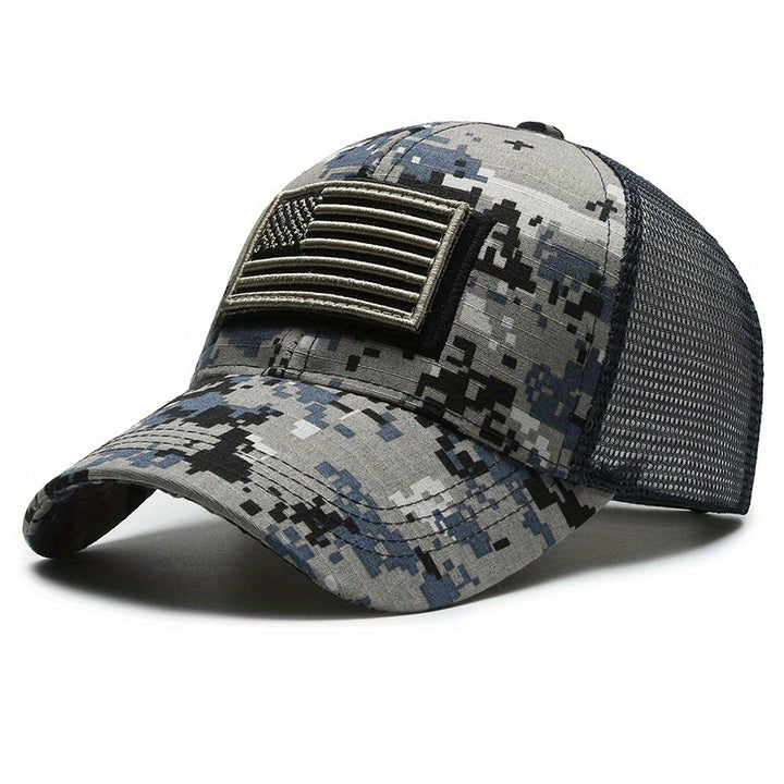 Gorra de béisbol con diseño de camuflaje de bandera estadounidense, para deportes al aire libre y senderismo, para mujeres y hombres