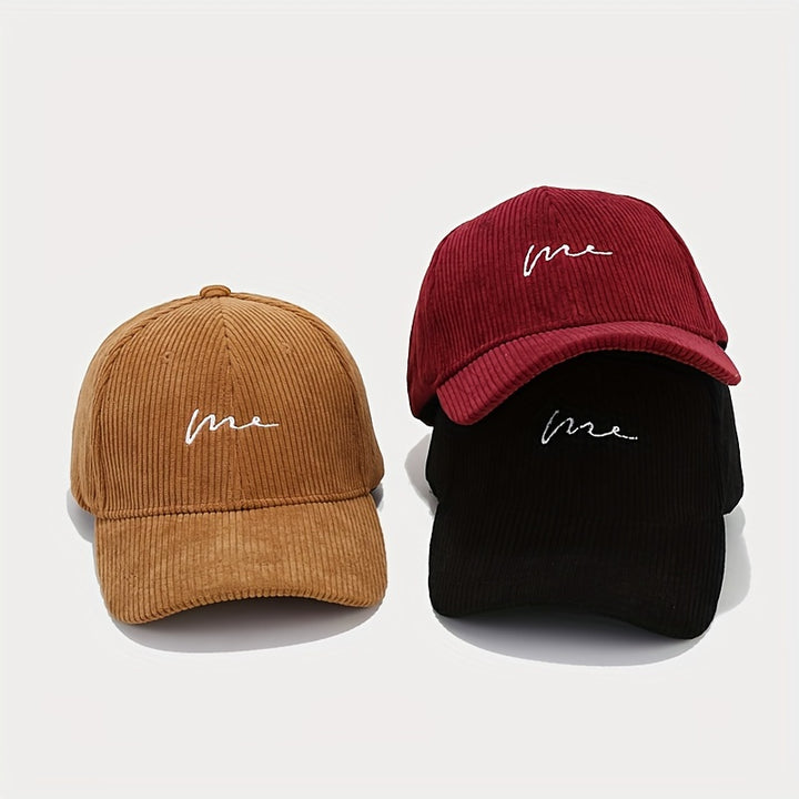 Gorra De Béisbol De Pana Con Bordado Sencillo Para Otoño E Invierno, Gorra De Béisbol A La Moda Urbana, Para Hombres Y Mujeres