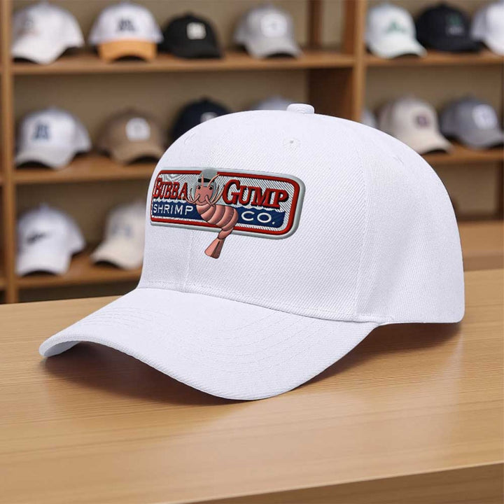 1 Gorra de béisbol retro de Bubba Gump Shrimp - Ligera, cómoda de poliéster, estilo deportivo con logo bordado, perfecta para skateboarding, fiestas en la playa, fotografía callejera y actividades al aire libre, accesorios de playa | Gorra deportiva | Gor