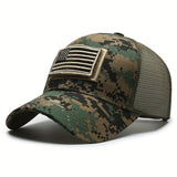 Gorra de béisbol con diseño de camuflaje de bandera estadounidense, para deportes al aire libre y senderismo, para mujeres y hombres