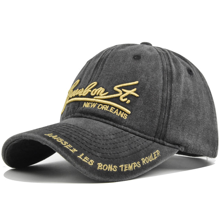 Gorra de béisbol para mujer New Orleans Bourbon St. con adornos - Snapback ajustable, sombrero bordado 3D con ajuste no elástico para Mardi Gras, festivales de jazz y outfits casuales - Diseño de Bourbon St. en, Verde, Rosa, Marrón, Azul Marino, Rojo, Gri