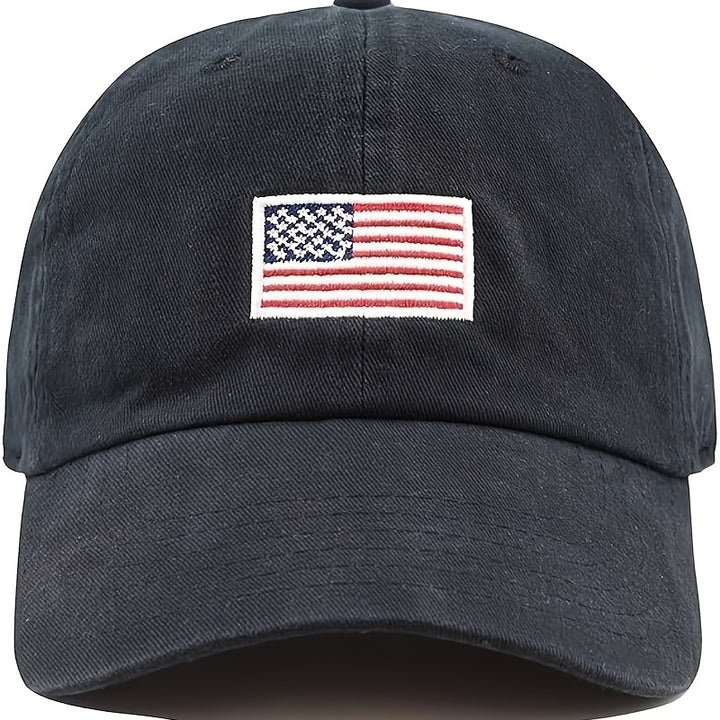 Gorra de Béisbol de Algodón Bordada con la Bandera Americana, 100% Algodón Ajustable, Estilo Hip-Hop Ligero, Ajuste No Elástico, Artesanía Tejida, Tema de Ocasión, Gorra de Béisbol Bordada
