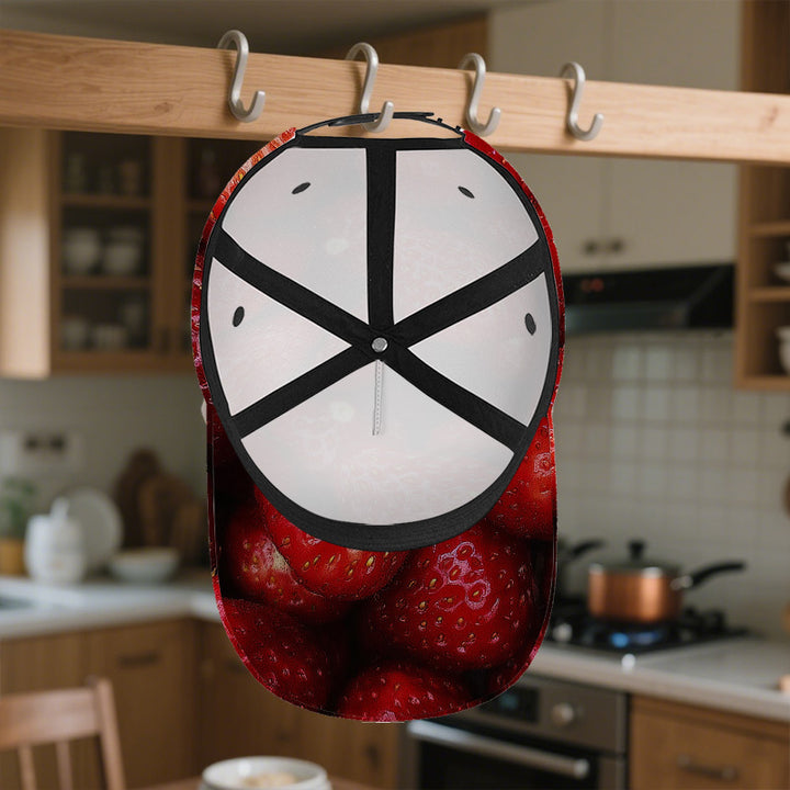 1 gorra de béisbol con estampado 2D de Fresa Salvaje - Gorra Snapback ligera de poliéster con diseño de cuerpo completo, ideal para deportes, running y moda casual urbana, Actividades al Aire Libre,Accesorio de Festival,Diseño a la Moda,Estilo Juguetón,Te