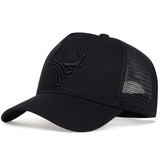 Gorra de Béisbol Ajustable para Hombre con Bordado de Asta - Malla Transpirable, Protección Solar para Actividades al Aire Libre y Viajes, Cinco Paneles, Vacaciones en la Playa