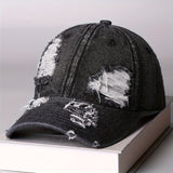 1 Gorra Unisex de Calle con Estilo Desgastado, Versátil y Liso al Aire Libre - Visera Curva Retro Japonesa, Lavada Suave para Béiserbol