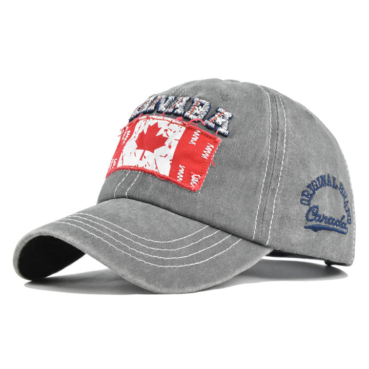 Gorra de Béisbol Bordada con Bandera Canadiense y Parche Perforado - Ajustable con Snapback, Ideal para Streetwear, Trajes de Navidad y Cultura Canadiense (Diseño Bordado)