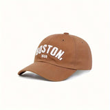 Gorra de Béisbol Bordada Boston Ajustable para Niños - Protección Solar, Sombrero Casual para Exteriores en Beige, Verde, Marrón con Visera Curva para el Día a Día y Viajes, Apta para Edades de 3-14