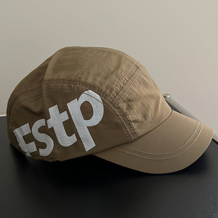 1 Gorra de béisbol con logo ESPT para hombre y mujer - Gorra ligera, transpirable y de secado rápido con letras ESPT llamativas, ajuste ajustable, visera curva y ala estructurada para deportes al aire libre, sombrero para viajes casuales (//Gris/Azul Mari