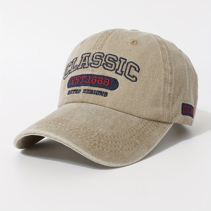 1 Gorra de béisbol bordada con letras digitales para hombres y mujeres, deportes al aire libre, ciclismo, pesca y senderismo