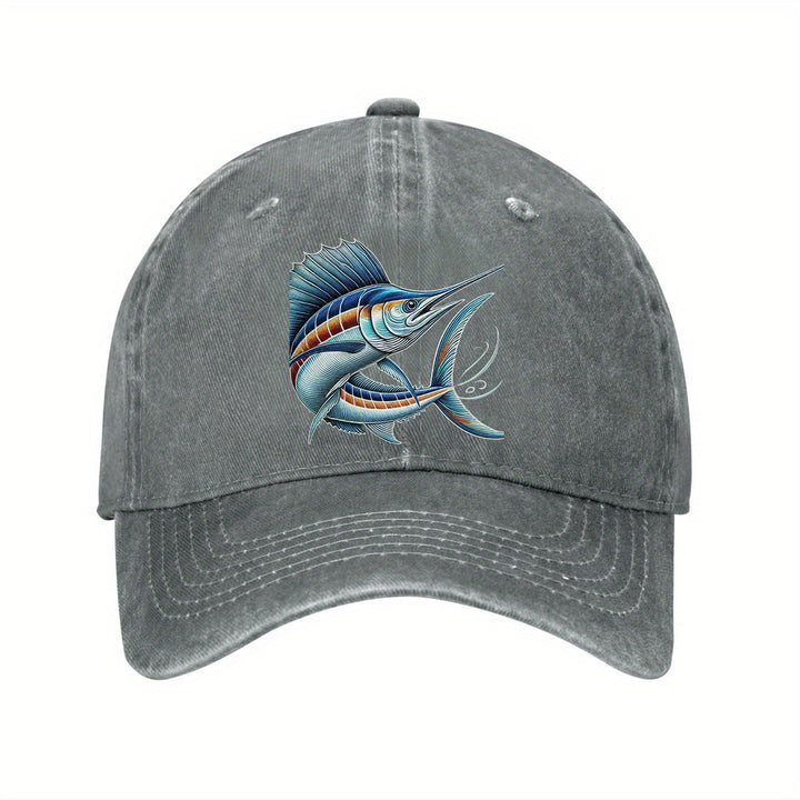 Gorra Unisex de Béisbol - Ajustable, Ligera y Transpirable para Hombres y Mujeres, Diseño Fácil de Cuidar, Accesorio Casual con Gráfico de Marlin, Ideal para Pesca y Construcción, Ajuste Regulable