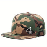 Gorra Snapback de Esqueleto a la Moda - Ligera, Transpirable de Poliéster, Diseño Geométrico, Ideal para Regalos de Halloween y Navidad, Trendsetters, Sombrero Casual | Snapback de Moda | Gorro Duradero, Gorra Grande para Hombre, Gorra Ajustada con Rosa B