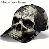 1 gorra de béisbol estilo retro con diseño de calavera gris, unisex, deportiva, 100% poliéster, ligera, ideal para actividades al aire libre, correr y protección solar