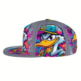 Gorra de béisbol ajustable unisex con diseño de pato de graffiti vibrante, ligera 100% poliéster, lavable a máquina, gorra plana para hombres y mujeres, regalo perfecto para el Día del Padre, Día de la Madre, playa y uso casual