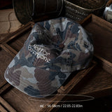 Gorra de Béisbol Estilo Japonés con Bordado de Letras y Diseño Camuflaje Desgastado para Hombres y Mujeres