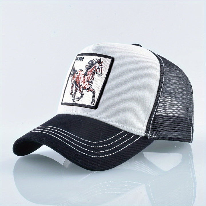 Gorra de béisbol con bordado de caballo unisex, sombrero transpirable, opción ideal para regalos