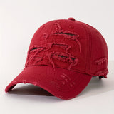 1 gorra de béisbol unisex desgastada con bordado, gorra de papá ajustable con diseño de tela multicapa, estilo lavado rojo, regalo perfecto para parejas y amigos, gorra casual, gorra estilo urbano, gorra con efecto desgastado