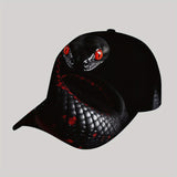 Gorra de béisbol punk rock para hombre CUTEHSJ - Gorra ligera ajustable con diseño de serpiente roja, contraste negro y rojo, ideal para playa, pesca, actividades al aire libre y vacaciones, accesorio moderno