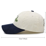 Gorra de béisbol de pana para hombre y mujer con adorno WONDER en la espalda - Sombrero para el sol con ala curva, Verde Marino Marrón, Gorro unisex estilo streetwear para outfits casuales y formales, Tejido de pana duradero y ajuste cómodo, Versátil para