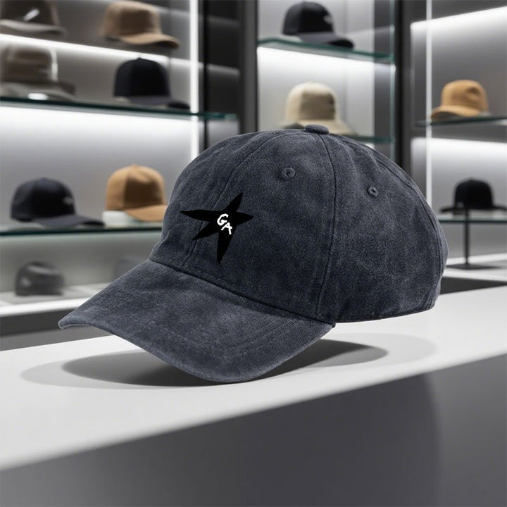 1pc Gorra de Béisbol Estampada con Diseño Grunge Ajustable - Poliéster Ligero Lavable a Máquina, Sombrero Deportivo Casual Unisex para Hombres y Mujeres, Accesorio Duradero y Moderno para Looks Diarios